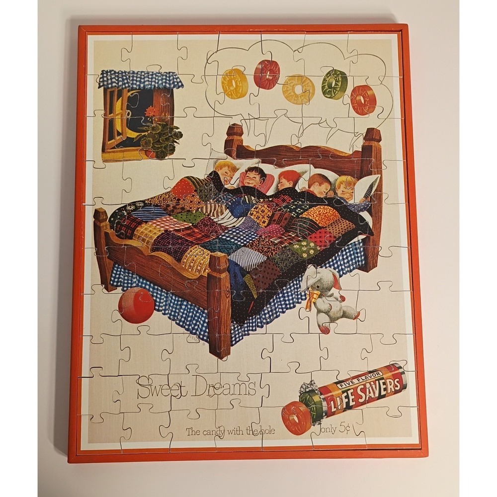 Life Savers Candy 1950's Vintage Print Ad Handmade‎ Wooden Puzzle - Sweet Dreams